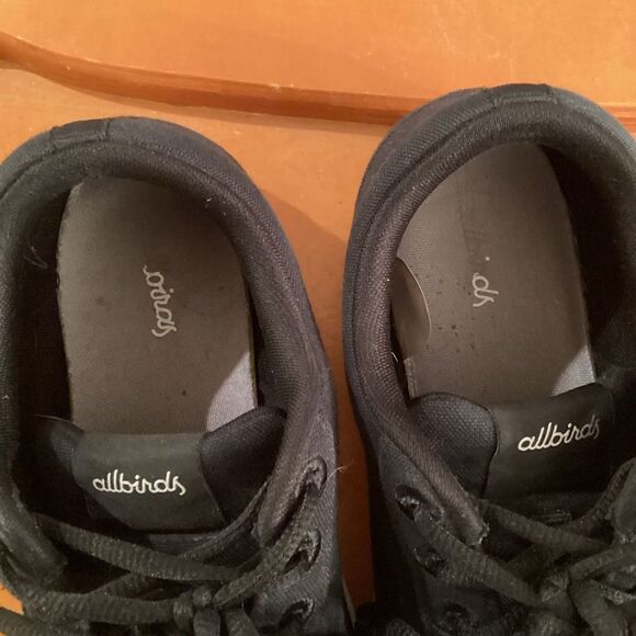 ALLBIRDS WOMENS SIZE 8 NATURAL BLACK CANVAS PACERS SNEAKERS - Picture 6 of 11